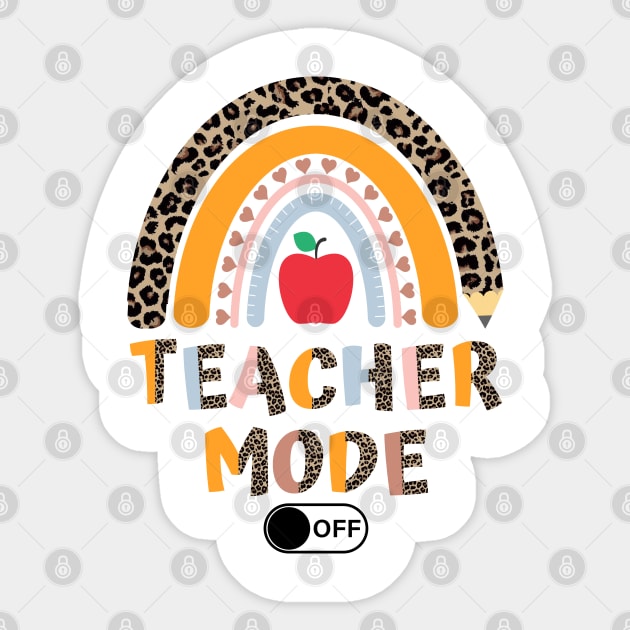 Teacher Mode Of Funny Teacher Vacation Sticker by JustBeSatisfied